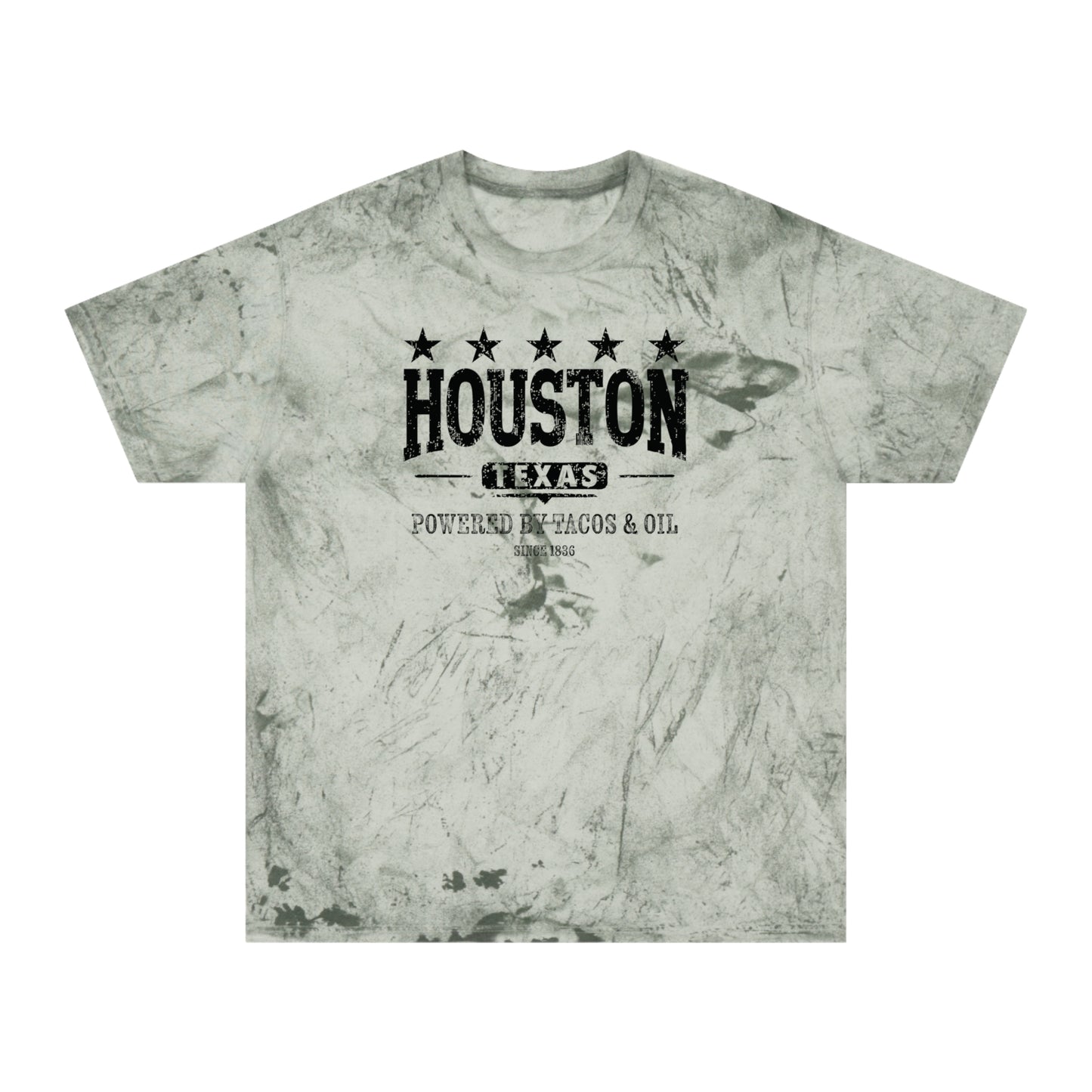 Houston: Powered By Tacos & Oil - Color Blast T-Shirt