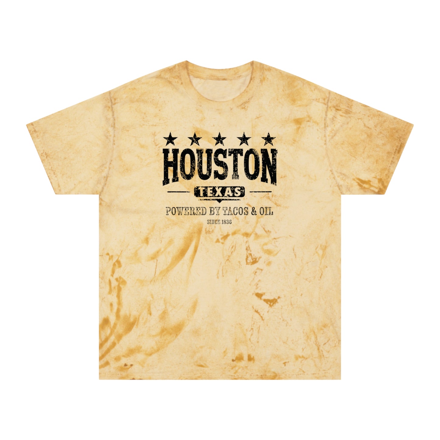 Houston: Powered By Tacos & Oil - Color Blast T-Shirt