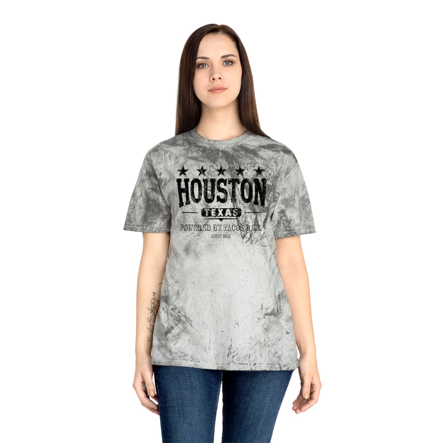 Houston: Powered By Tacos & Oil - Color Blast T-Shirt