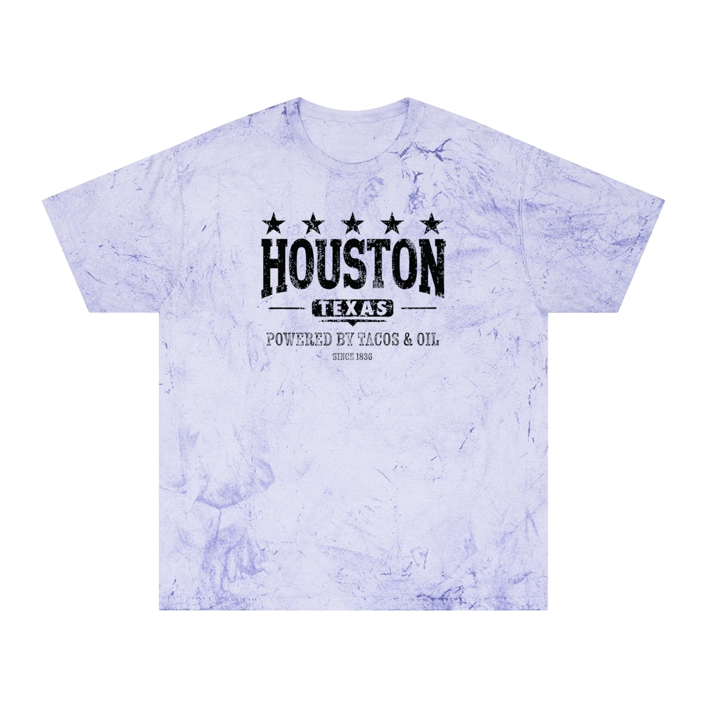 Houston: Powered By Tacos & Oil - Color Blast T-Shirt