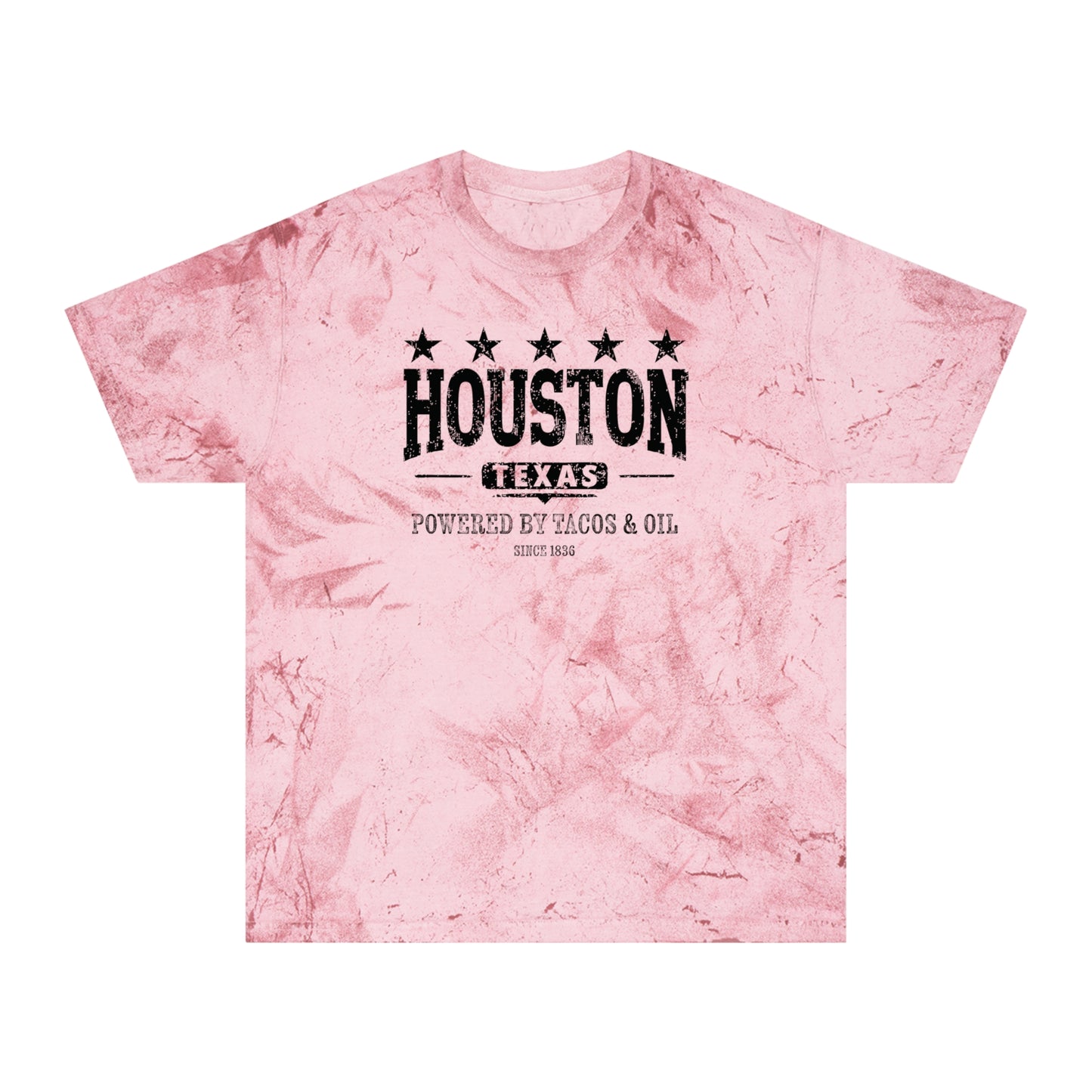Houston: Powered By Tacos & Oil - Color Blast T-Shirt