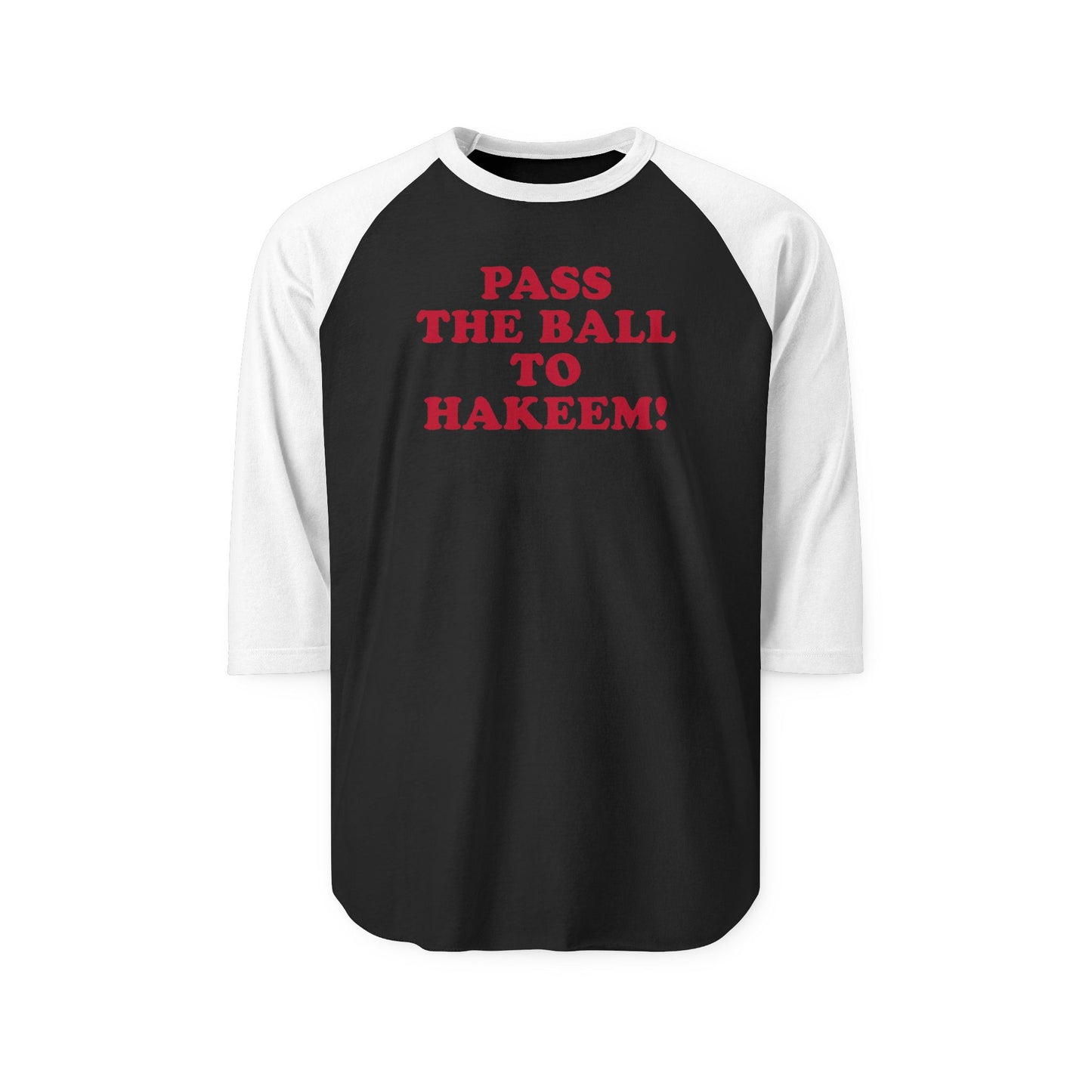 Pass the Ball to Hakeem! - Retro Raglan 3/4 Sleeve Shirt