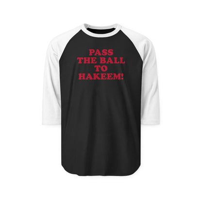 Pass the Ball to Hakeem! - Retro Raglan 3/4 Sleeve Shirt