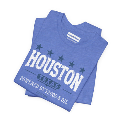 Houston, Texas: Powered By Tacos & Oil - T-Shirt