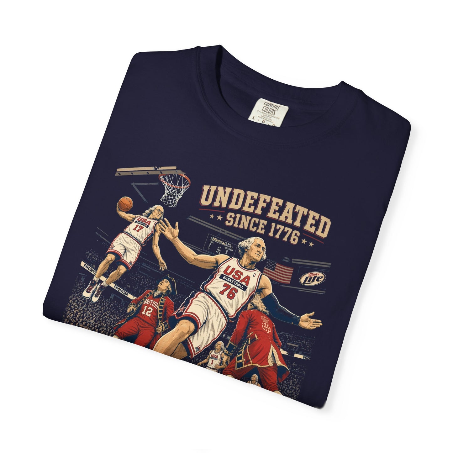 USA Undefeated 1776 Basketball Shirt - Comfort Colors® Funny 4th Of July Shirt