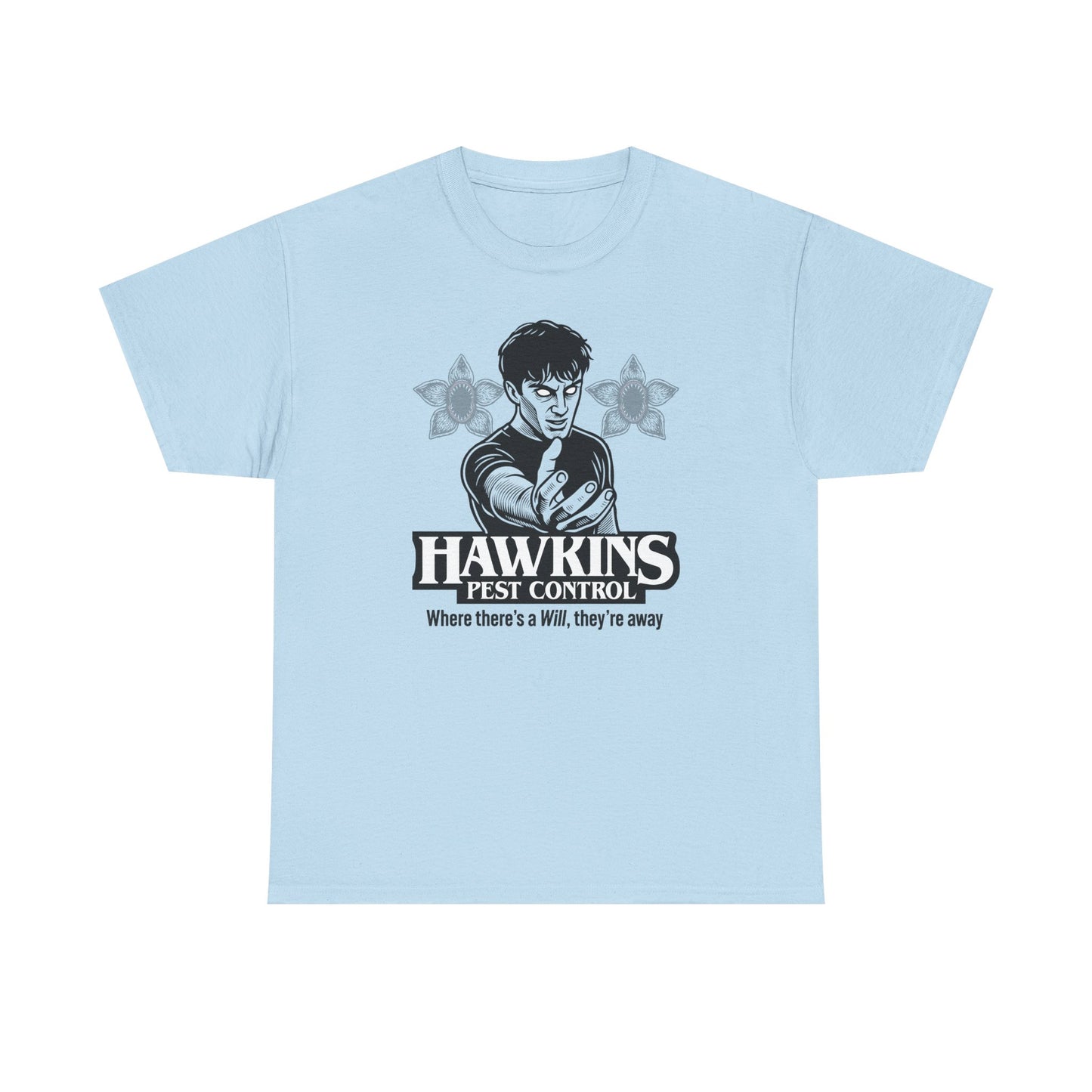 Hawkins Pest Control Shirt - Funny Stranger Things Movie Shirt, Retro 80s Sci-Fi Horror, Upside Down Shirt