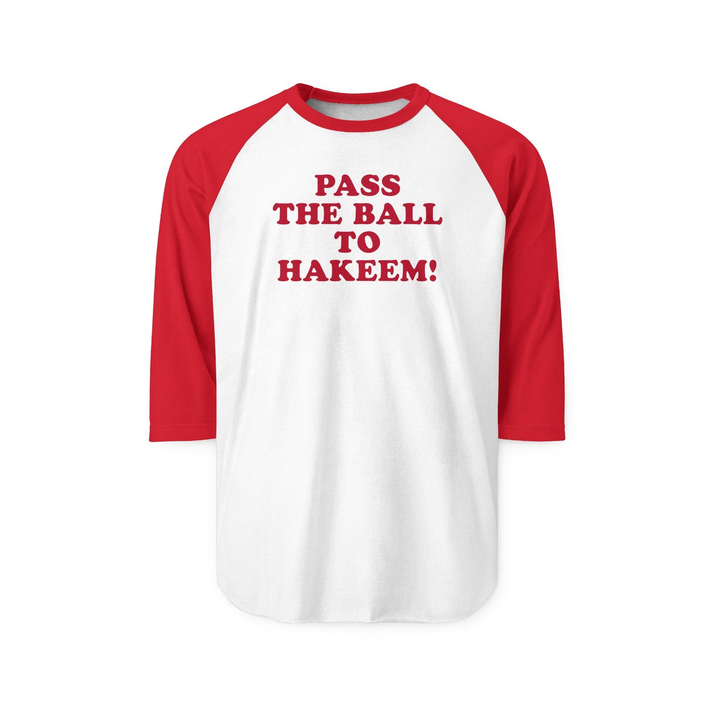 Pass the Ball to Hakeem! - Retro Raglan 3/4 Sleeve Shirt