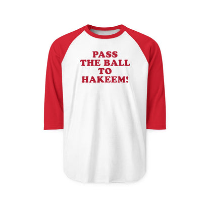 Pass the Ball to Hakeem! - Retro Raglan 3/4 Sleeve Shirt