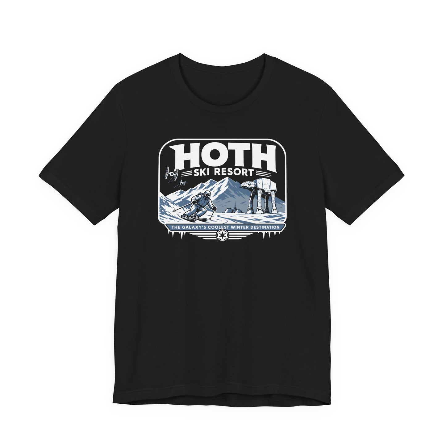Hoth Ski Resort Shirt – Star Wars Inspired Ski T-Shirt | Bella Canvas 3001 Sci-Fi Snow Tee