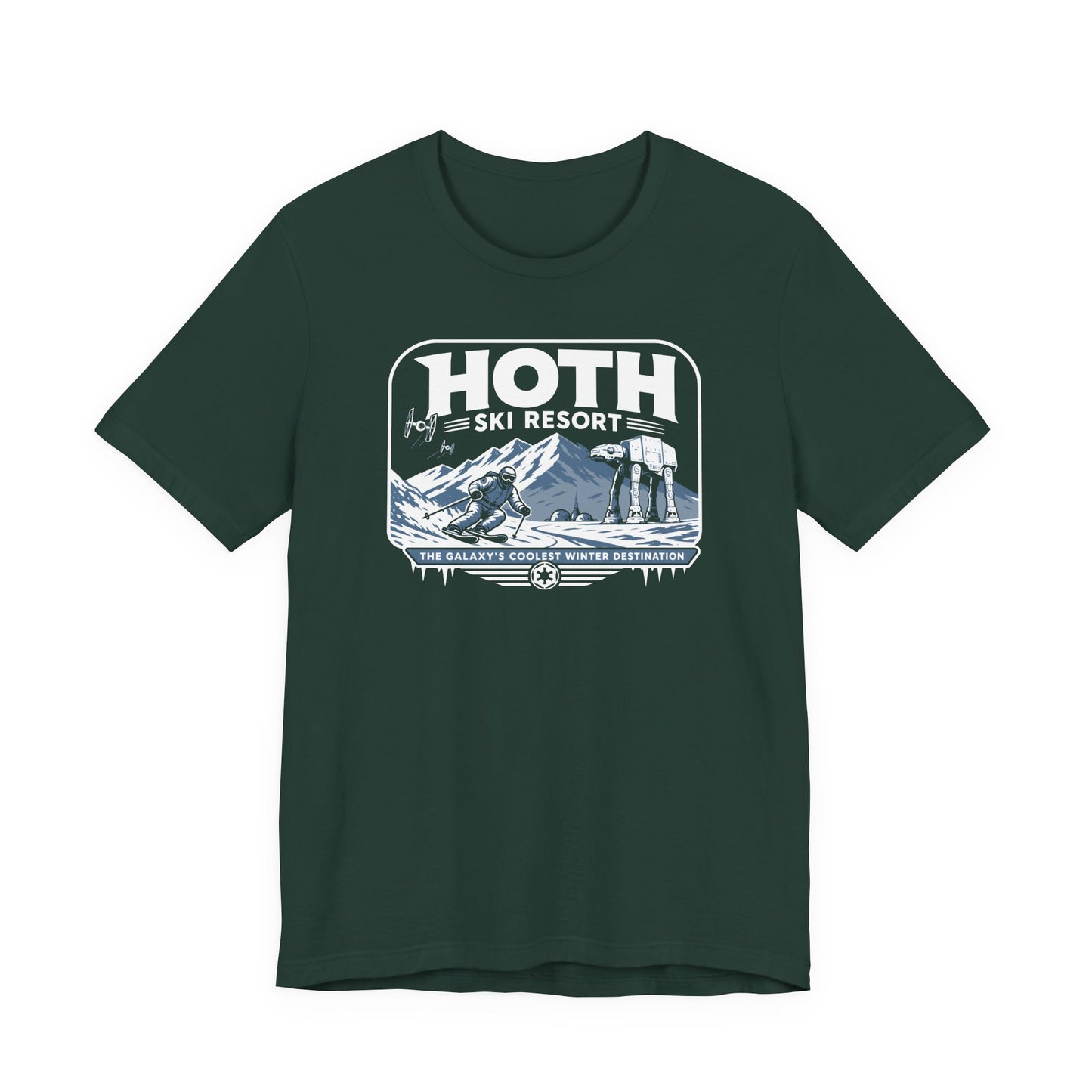 Hoth Ski Resort Shirt – Star Wars Inspired Ski T-Shirt | Bella Canvas 3001 Sci-Fi Snow Tee