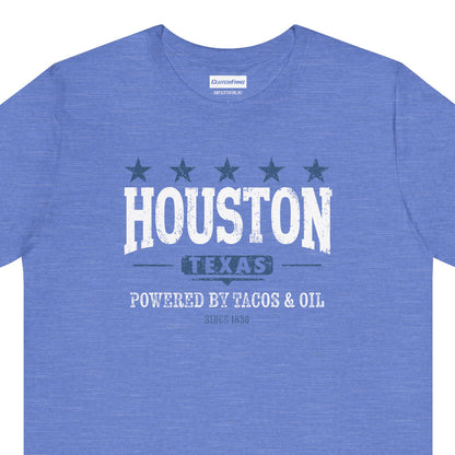 Houston, Texas: Powered By Tacos & Oil - T-Shirt