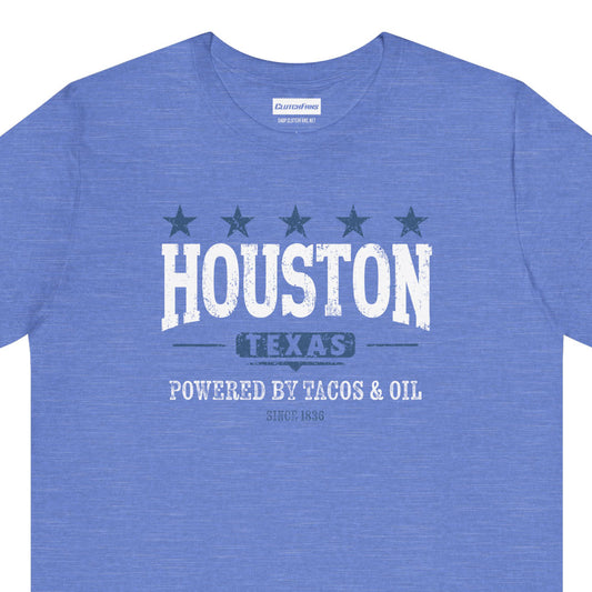 Houston, Texas: Powered By Tacos & Oil - T-Shirt