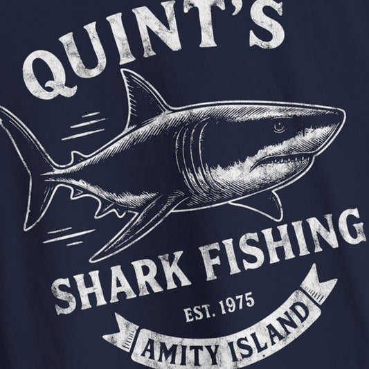 Quint's Shark Fishing Tours - Jaws Amity Island 1975 Unisex Tee, Fishing Shirt