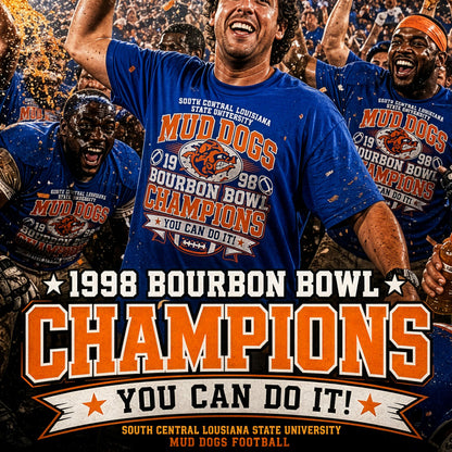 SCLSU Mud Dogs Bourbon Bowl Champions T-Shirt | The Waterboy Movie Parody Tee