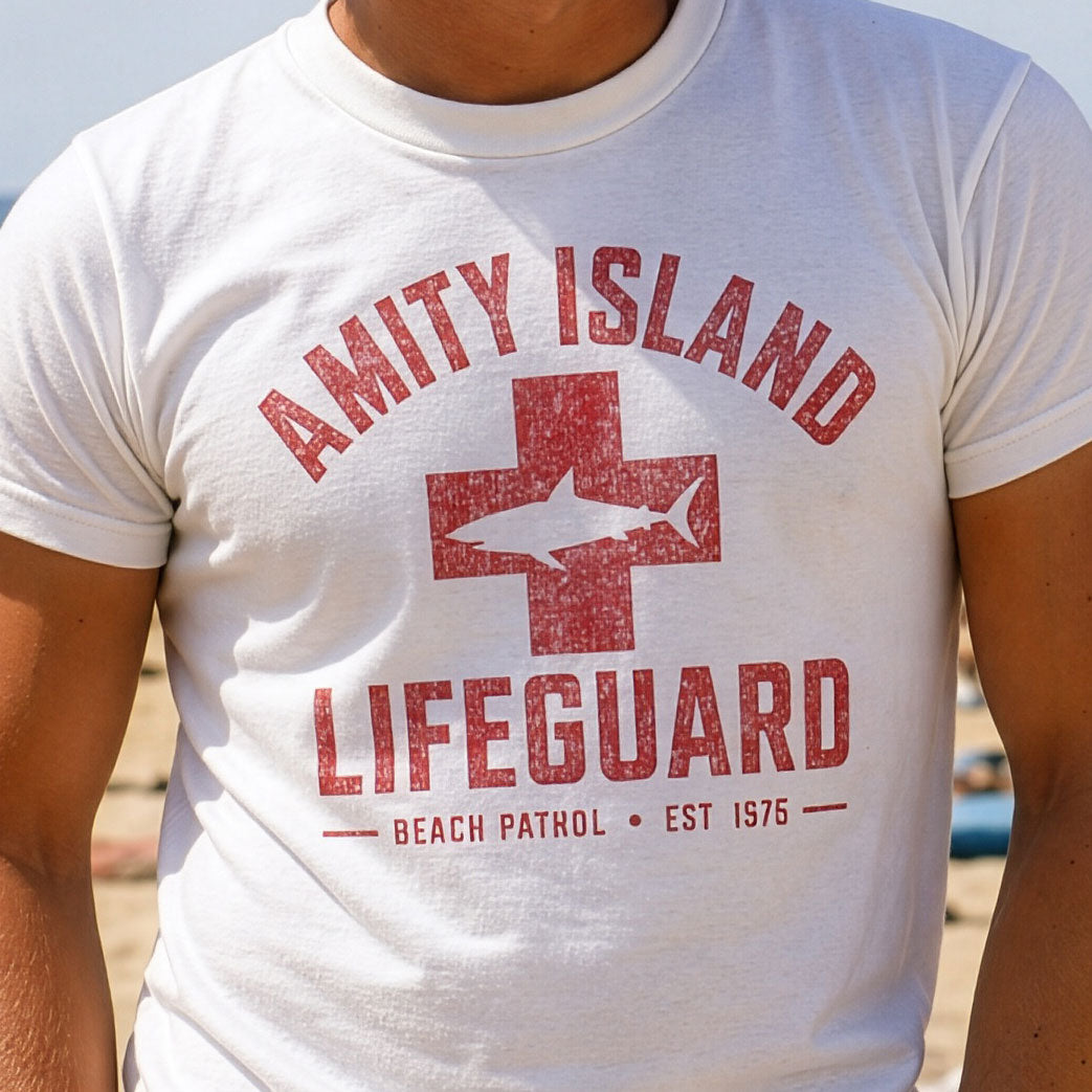 Jaws Amity Island Lifeguard shirt - JAWS Inspired T-Shirt, Vintage Beach Movie Tee