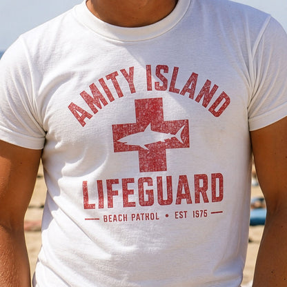 Jaws Amity Island Lifeguard shirt - JAWS Inspired T-Shirt, Vintage Beach Movie Tee
