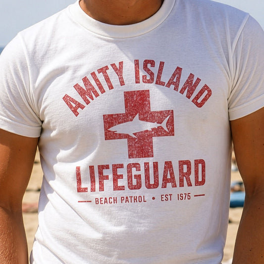 Jaws Amity Island Lifeguard shirt - JAWS Inspired T-Shirt, Vintage Beach Movie Tee