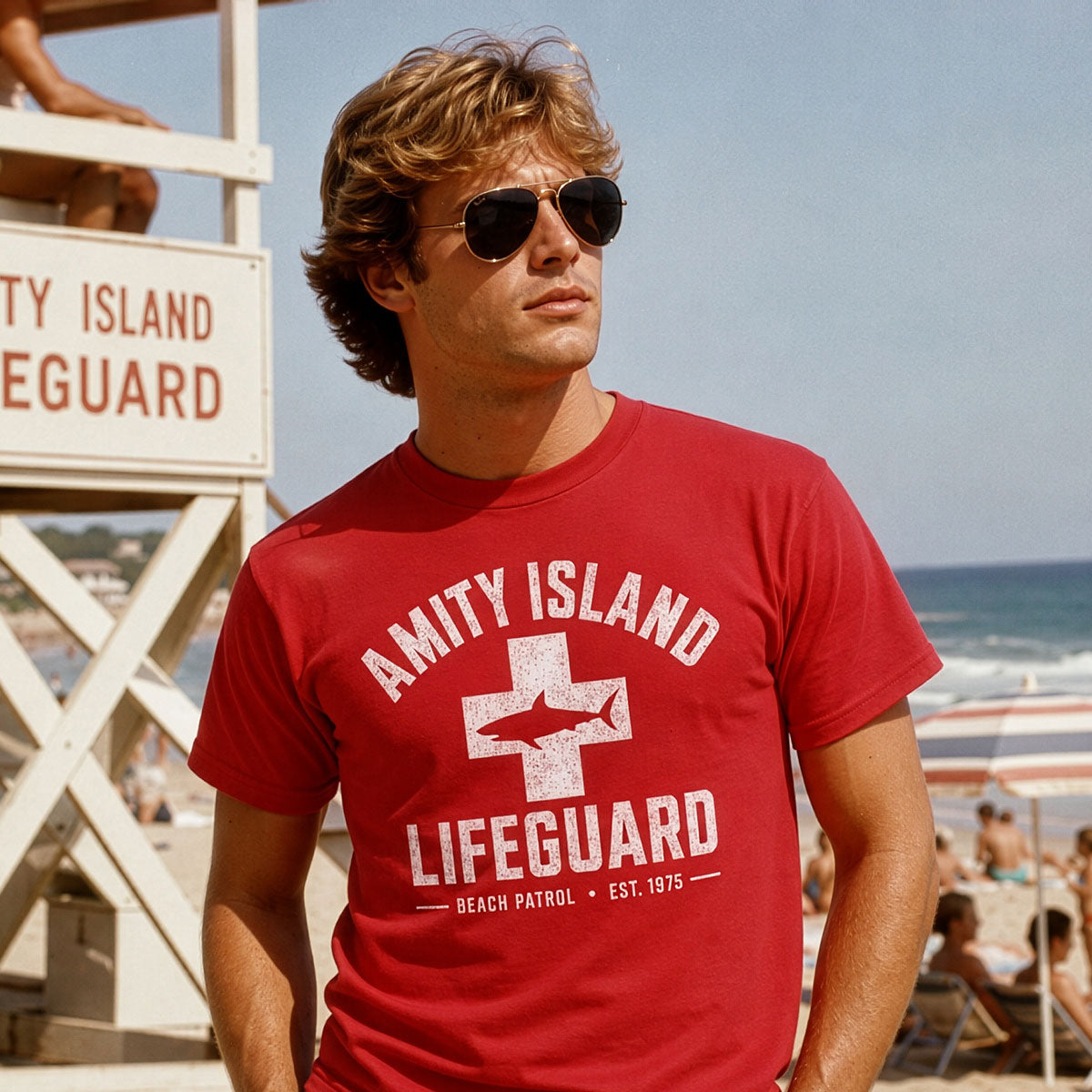 Jaws Amity Island Lifeguard shirt - JAWS Inspired T-Shirt, Vintage Beach Movie Tee