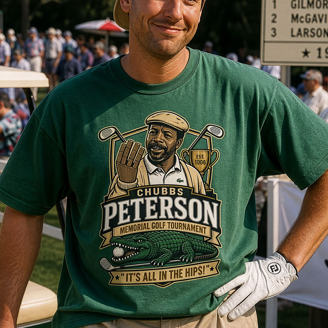 Chubbs Peterson Memorial Golf Tournament T-Shirt - Happy Gilmore T-shirt, Funny Golf Movie Tee, Retro Golf Graphic Shirt, Pop Culture Golf Gift