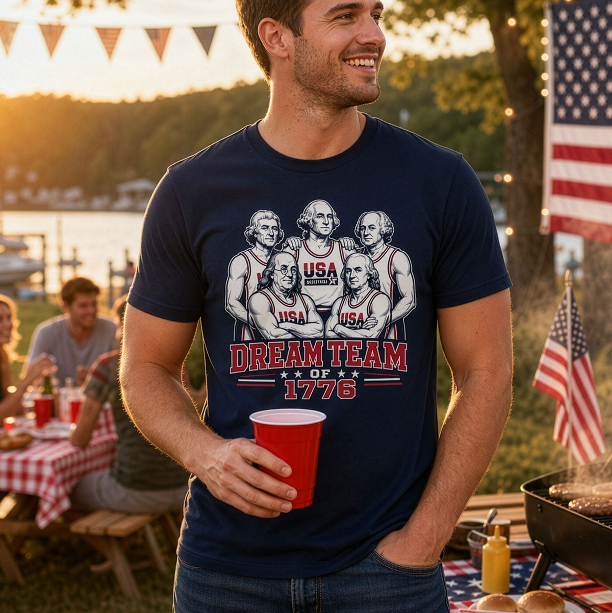 Dream Team of 1776 Shirt - Patriotic USA Basketball Tee