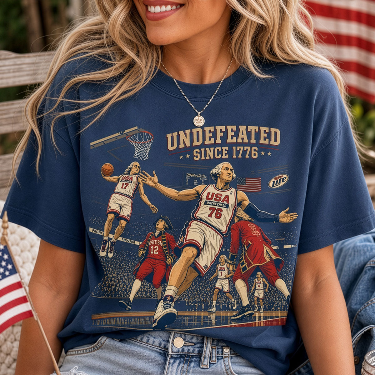 USA Undefeated 1776 Basketball Shirt - Comfort Colors® Funny 4th Of July Shirt