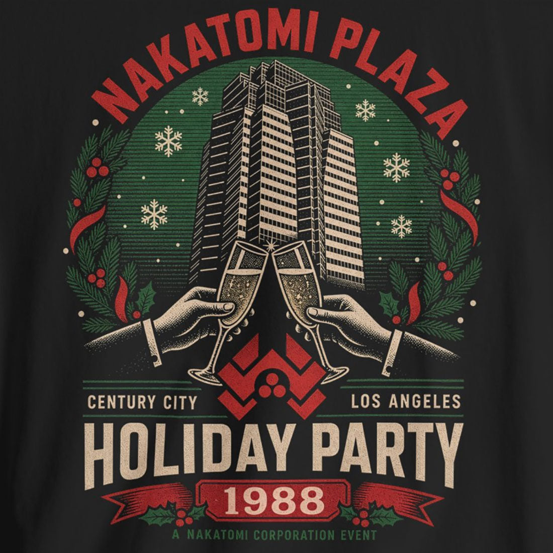 Nakatomi Plaza Holiday Party 1988 Shirt - Funny Christmas Movie Unisex Tee, Die Hard Inspired