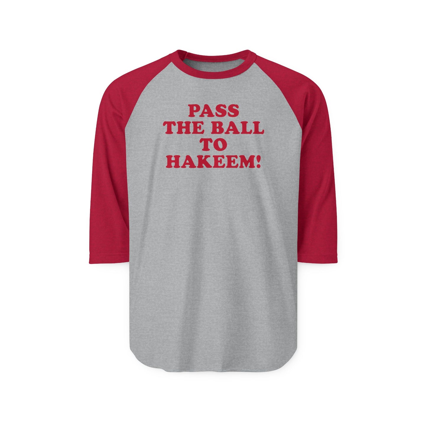 Pass the Ball to Hakeem! - Retro Raglan 3/4 Sleeve Shirt