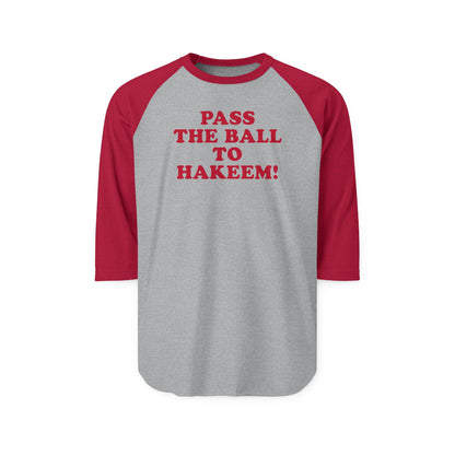 Pass the Ball to Hakeem! - Retro Raglan 3/4 Sleeve Shirt