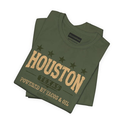 Houston, Texas: Powered By Tacos & Oil - T-Shirt